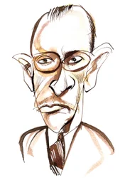 Russisch-amerikanischer Komponist und Dirigent Igor Strawinsky (1882-1971); Karikatur